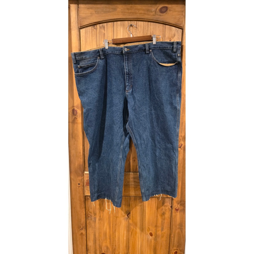 Duluth Trading Co Jeans Mens 50x24 Blue Excellent Relaxed Fit Hemmed Denim